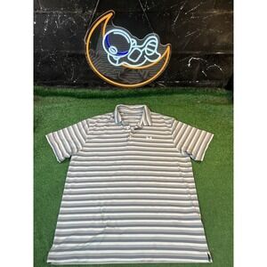 Under Armour HeatGear The Playoff‎ Polo Preppy Shirt Orange Striped Men's XXL